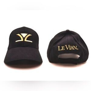 Levian Black Hat with Gold Logo